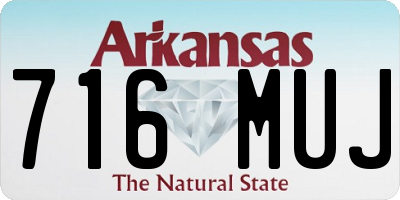 AR license plate 716MUJ