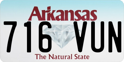 AR license plate 716VUN