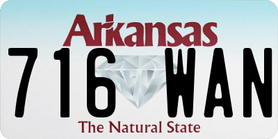 AR license plate 716WAN