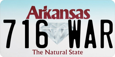 AR license plate 716WAR