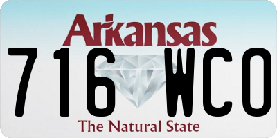 AR license plate 716WCO
