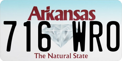 AR license plate 716WRO