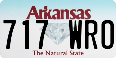 AR license plate 717WRO