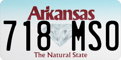 AR license plate 718MSO