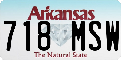AR license plate 718MSW