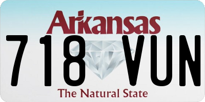 AR license plate 718VUN