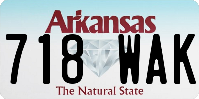 AR license plate 718WAK