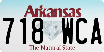 AR license plate 718WCA