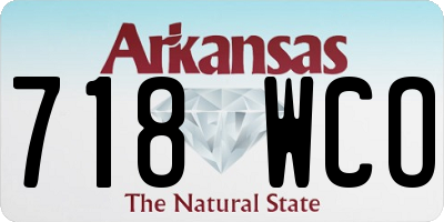 AR license plate 718WCO