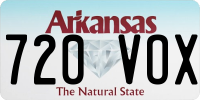 AR license plate 720VOX