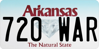 AR license plate 720WAR