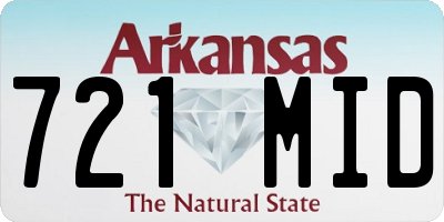 AR license plate 721MID