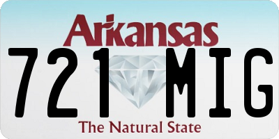 AR license plate 721MIG