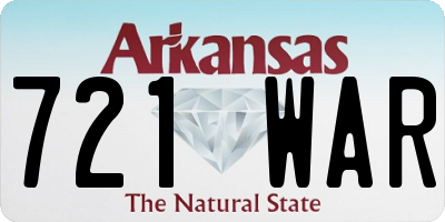 AR license plate 721WAR