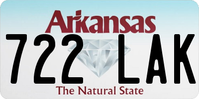 AR license plate 722LAK
