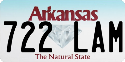 AR license plate 722LAM