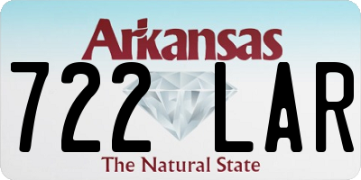 AR license plate 722LAR