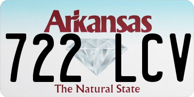 AR license plate 722LCV