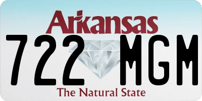 AR license plate 722MGM