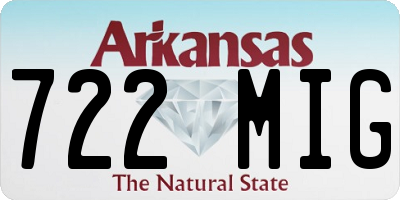 AR license plate 722MIG
