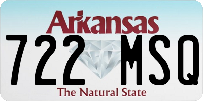 AR license plate 722MSQ