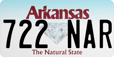 AR license plate 722NAR