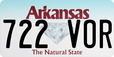 AR license plate 722VOR