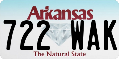 AR license plate 722WAK