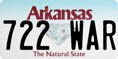 AR license plate 722WAR