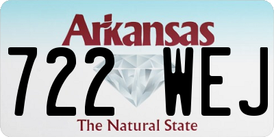AR license plate 722WEJ