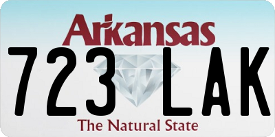 AR license plate 723LAK