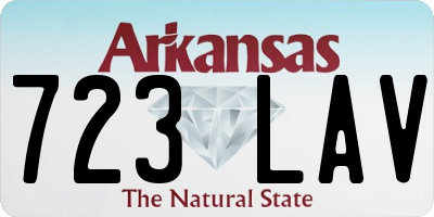 AR license plate 723LAV