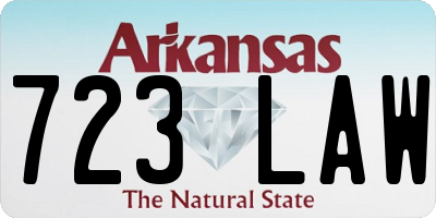 AR license plate 723LAW