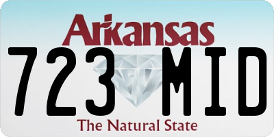 AR license plate 723MID
