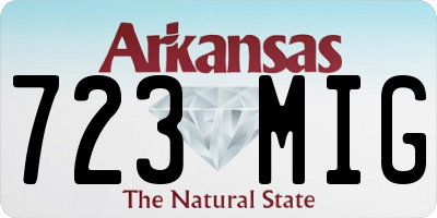 AR license plate 723MIG