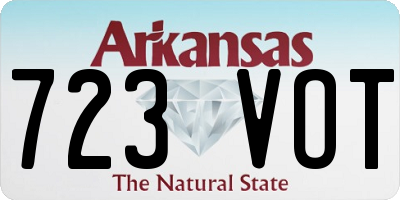 AR license plate 723VOT
