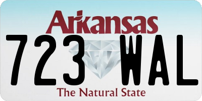 AR license plate 723WAL