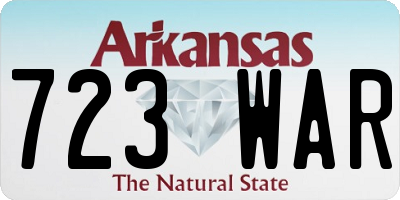 AR license plate 723WAR