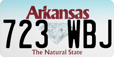 AR license plate 723WBJ