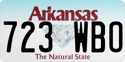 AR license plate 723WBO