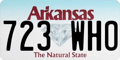 AR license plate 723WHO