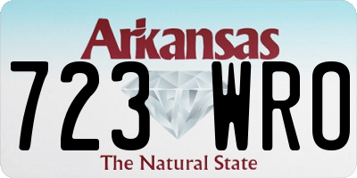 AR license plate 723WRO