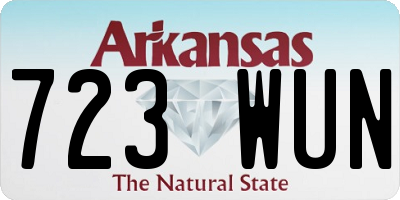 AR license plate 723WUN