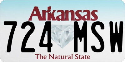 AR license plate 724MSW