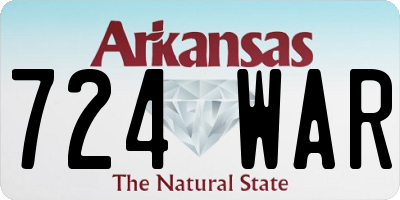 AR license plate 724WAR