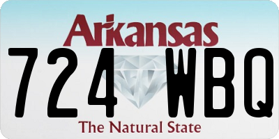 AR license plate 724WBQ