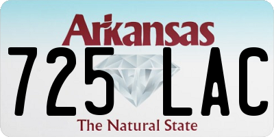 AR license plate 725LAC