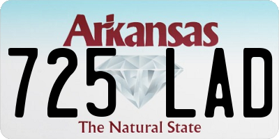 AR license plate 725LAD