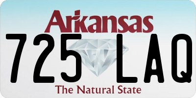 AR license plate 725LAQ