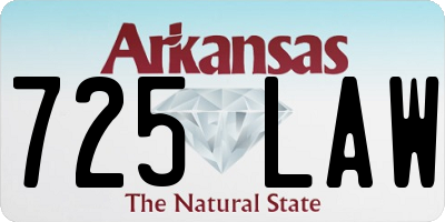 AR license plate 725LAW